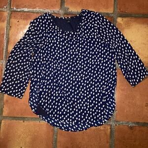Ann Taylor Women's navy multi Blouse